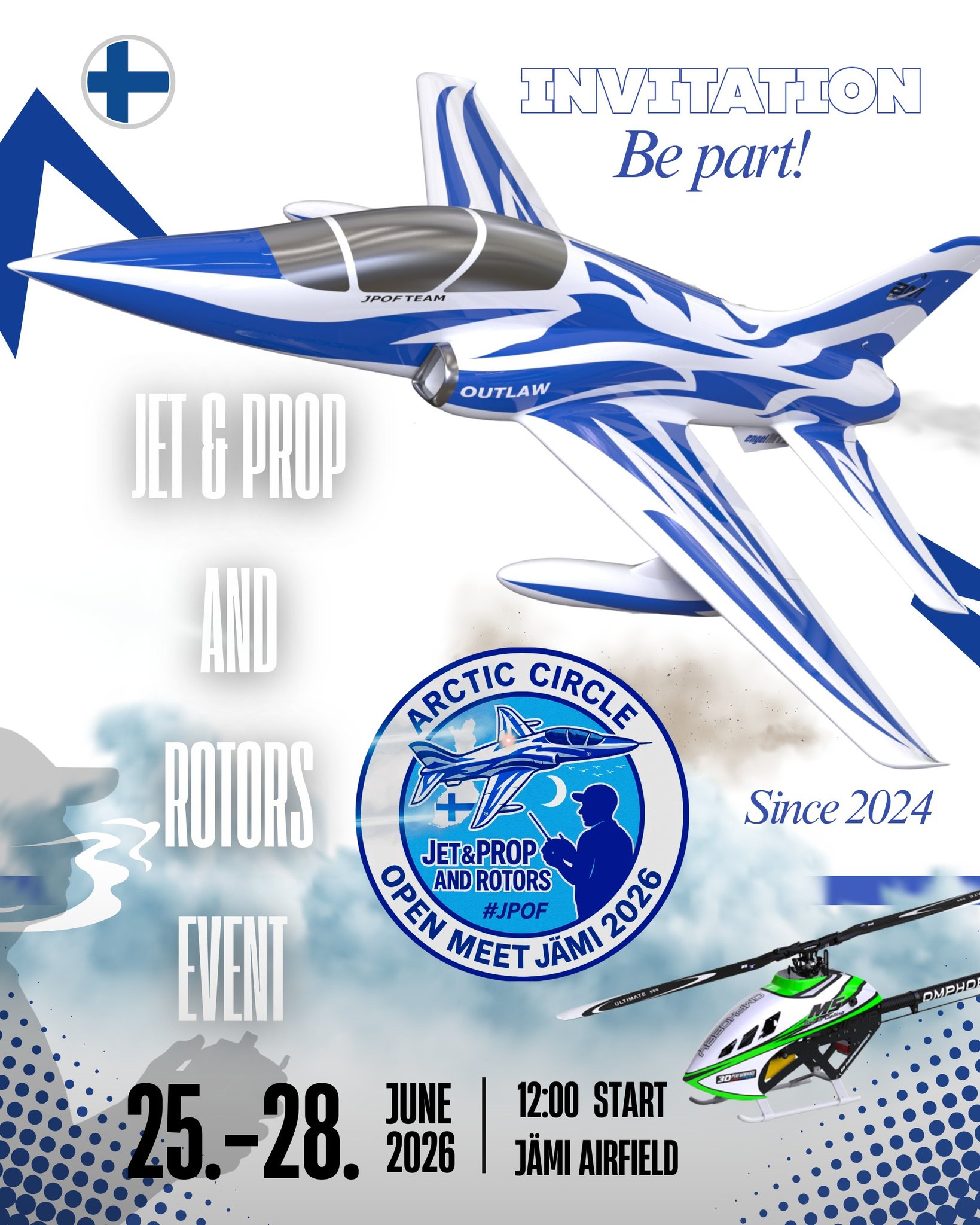 Alle 3kk starttiin!! Kaikki mukaan kesän parhaimpaan lennätys tapahtumaan Jämille!
Less than 3 months until the event kicks off!! 🔥🔥

 #JPOF2026 #Jetpropandrotorsfinland #Jetpropfinland #rchelicopters #Jämi #Finland #jetmeet #rchobbies #rchobby #RCEnthusiast #jpof